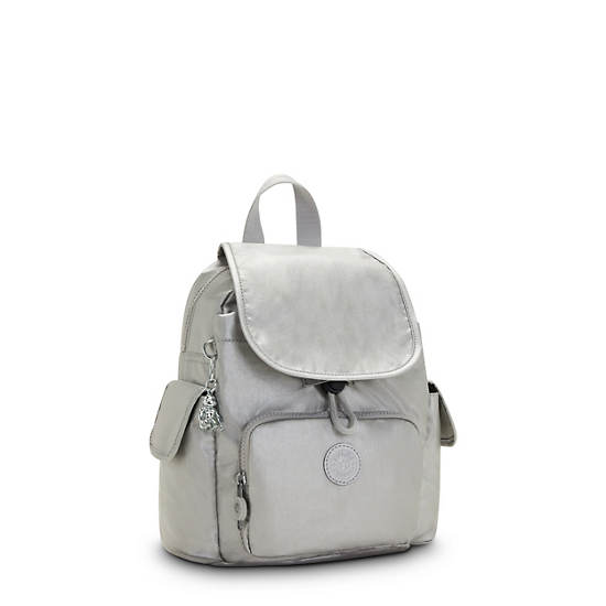 Kipling City Pack Mini Klassiska Metallic Ryggsäck Silver | SE 1734YX